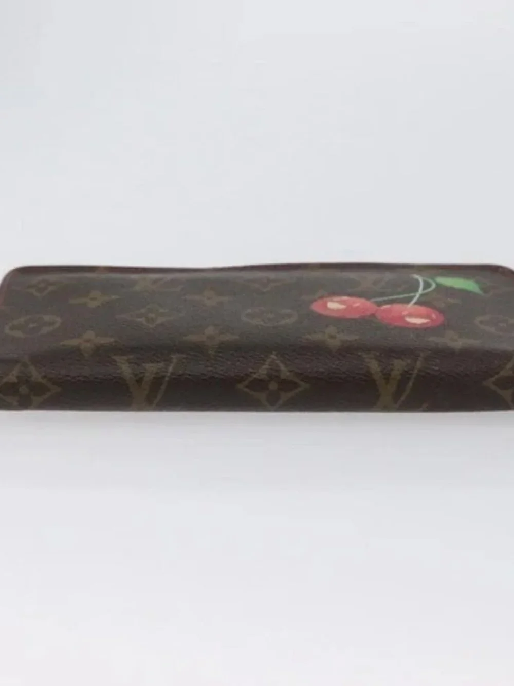 LOUIS VUITTON Monogram Cherry Porte Monnaie Zip Long Wallet M95006 Auth LNZ473